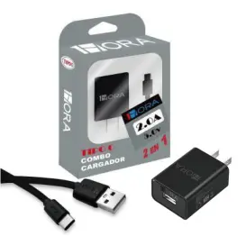 [cargador cable clavija usb iphone tipo c lightning] COMBO CARGADOR 2A cable TIPO C (GAR080)