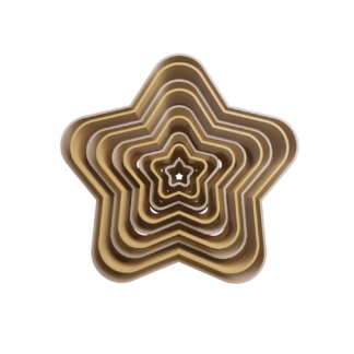 Set Estrellas Redondeadas 5 Puntas Cortador de Galletas