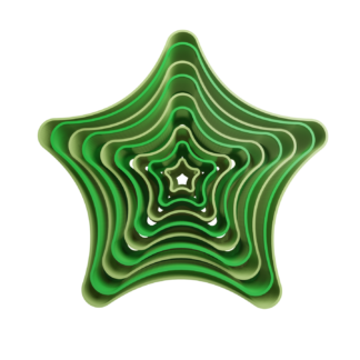 Set Estrellas Redondeadas 5 Puntas Cortador de Galletas