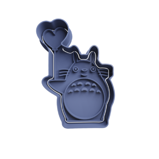 Totoro con Globo de Corazon Cortador de Galletas