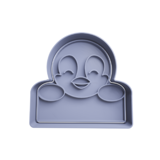 Pinguino de Navidad con Cartel Cortador de Galletas