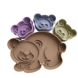 Mama Oso con hijos Cortador de Galletas