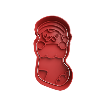 Papa Noel en Calcetin Cortador de Galletas