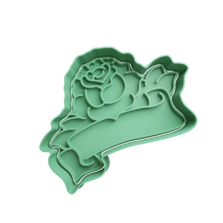 Rosa con Etiqueta Cortador de Galletas