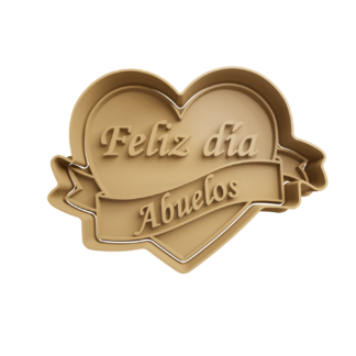 Corazon con Cinta -Feliz día Abuelos Cortador de Galletas
