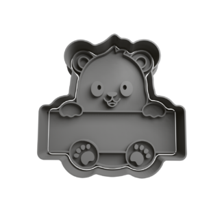 Panda con Cartel Cortador de Galletas