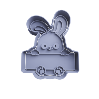 Conejo con Cartel Cortador de Galletas