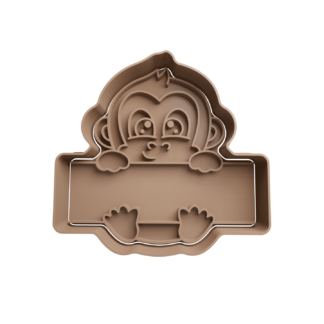 Mono con Cartel Cortador de Galletas