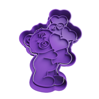Osito Teddy con Corazones Cortador de Galletas