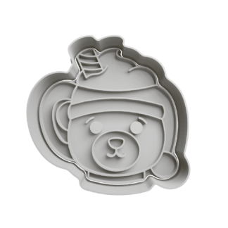 Oso Polar Con Sombrero de Papa Noel Cabeza Con Forma de Taza Cortador de Galletas