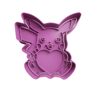 Pikachu con Corazon Cortador de Galletas