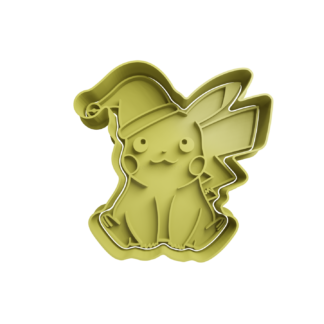 Pikachu con Sombrero de Navidad Cortador de Galletas