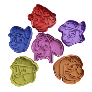 Set Paw Patrol Cabezas Cortador de Galletas