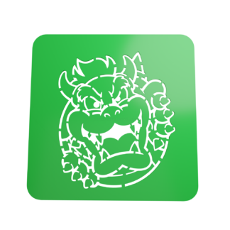 Stencil Bowser STL + Vector