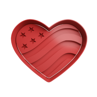 Bandera de America con Forma de Corazon Cortador de Galletas