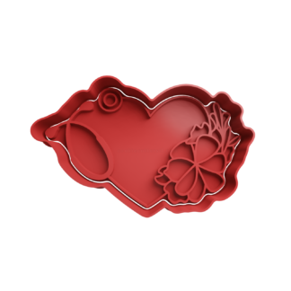 Estetoscopio Corazon con Flores Cortador de Galletas