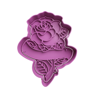 Rosa con Etiqueta Cortador de Galletas
