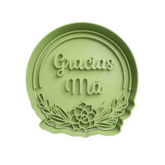 Gracias Má con Flores Cortador de Galletas