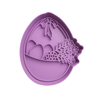 Canasta de Huevos de Pascua con Flores Cortador de Galletas