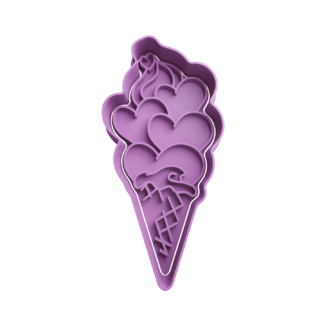 Helado con Corazones Cortador de Galletas