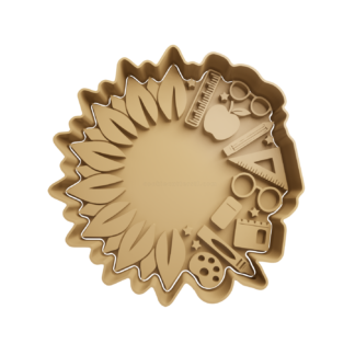 Girasol con utiles escolares Cortador de Galletas