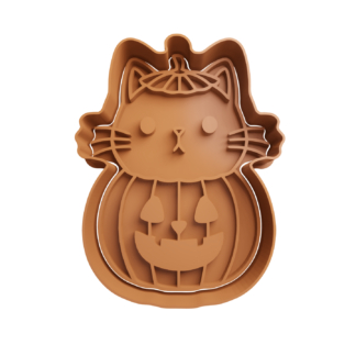 Gato en Calabaza de Halloween Cortador de Galletas