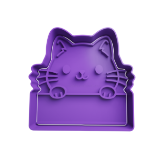 Gato con Etiqueta Cortador de Galletas