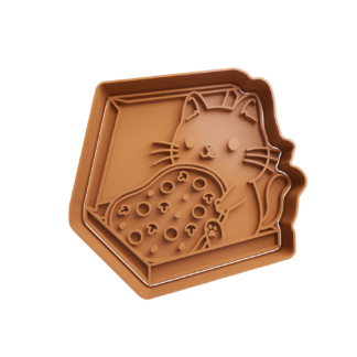 Gato con Pizza Cortador de Galletas