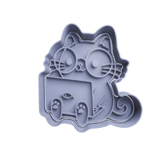 Gato con PC Laptop Cortador de Galletas