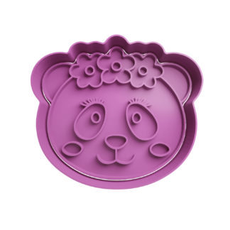Osito Panda con Flores Cortador de Galletas
