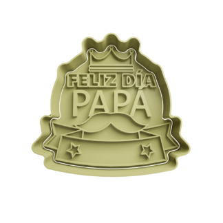 Feliz Día Papá con Corona Cortador de Galletas