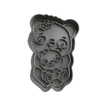 Panda Mama con su Hijo Cortador de Galletas