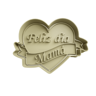 Corazon con Cinta -Feliz día Mamá Cortador de Galletas