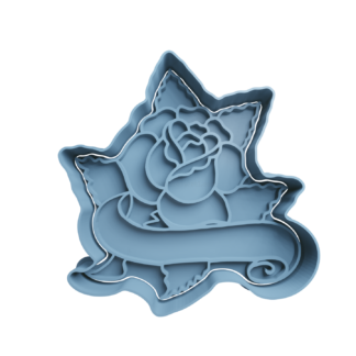 Rosa con Etiqueta Cortador de Galletas