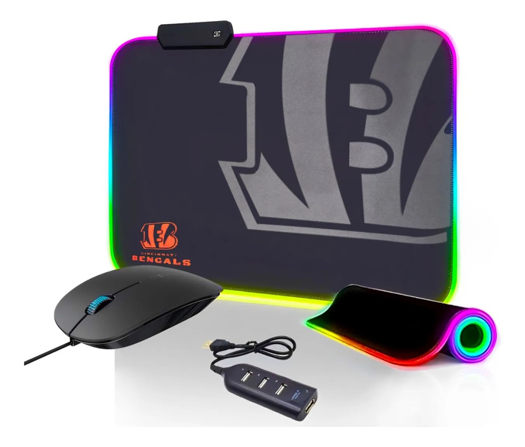 KIT GAMER 3 EN 1 MURAMAUDI S4000 (MOUSE PAD RGB + MOUSE + HUB USB)